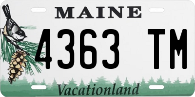 ME license plate 4363TM