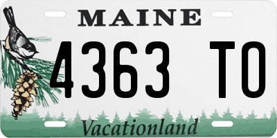 ME license plate 4363TO