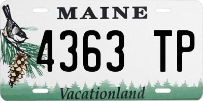 ME license plate 4363TP