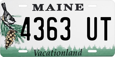 ME license plate 4363UT