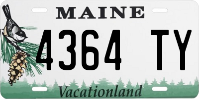 ME license plate 4364TY
