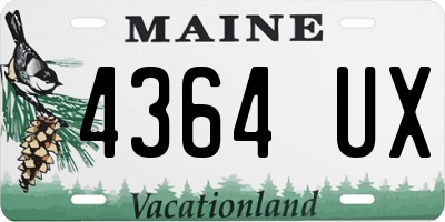 ME license plate 4364UX