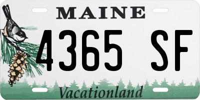 ME license plate 4365SF