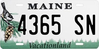 ME license plate 4365SN