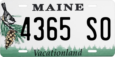 ME license plate 4365SO