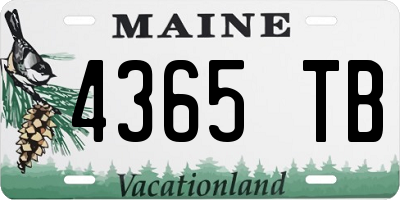 ME license plate 4365TB