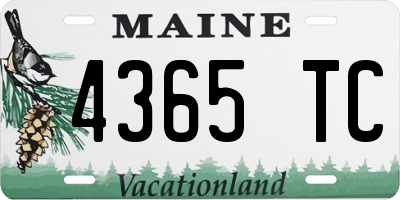 ME license plate 4365TC