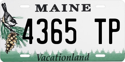 ME license plate 4365TP