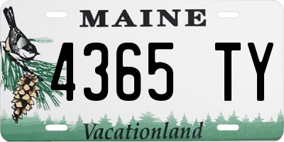 ME license plate 4365TY