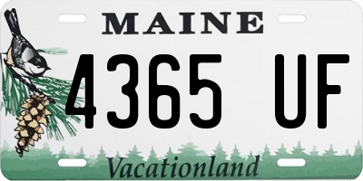 ME license plate 4365UF