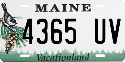 ME license plate 4365UV