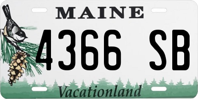 ME license plate 4366SB