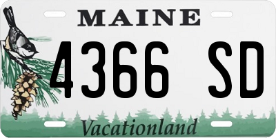 ME license plate 4366SD
