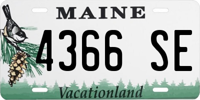 ME license plate 4366SE