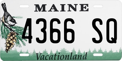 ME license plate 4366SQ