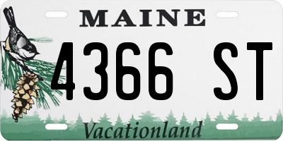 ME license plate 4366ST