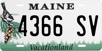 ME license plate 4366SV