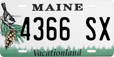 ME license plate 4366SX