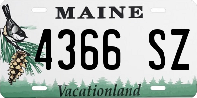 ME license plate 4366SZ