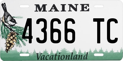 ME license plate 4366TC