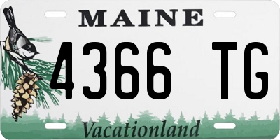 ME license plate 4366TG