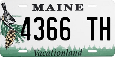 ME license plate 4366TH
