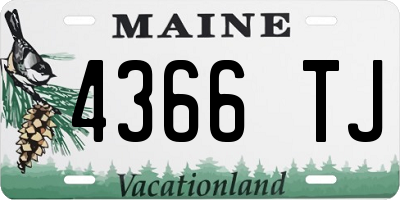 ME license plate 4366TJ