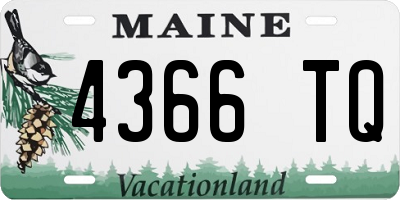 ME license plate 4366TQ