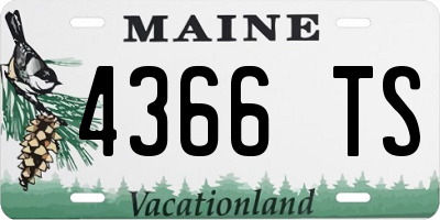 ME license plate 4366TS