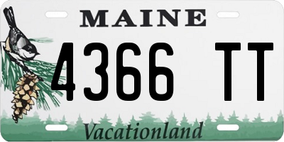 ME license plate 4366TT