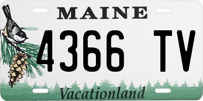 ME license plate 4366TV