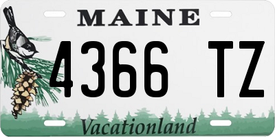 ME license plate 4366TZ