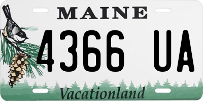 ME license plate 4366UA