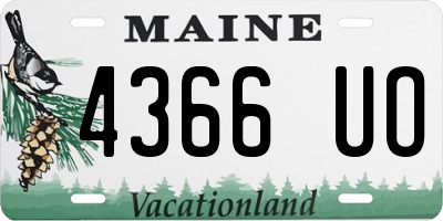 ME license plate 4366UO