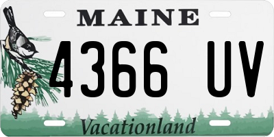 ME license plate 4366UV