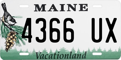 ME license plate 4366UX