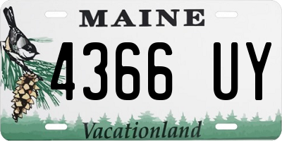 ME license plate 4366UY