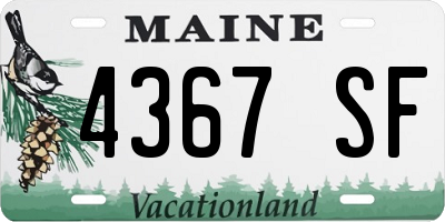 ME license plate 4367SF