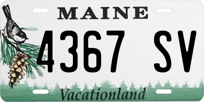 ME license plate 4367SV