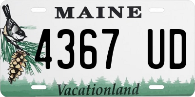 ME license plate 4367UD