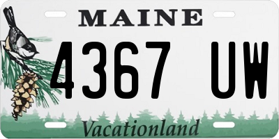 ME license plate 4367UW