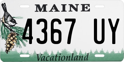 ME license plate 4367UY