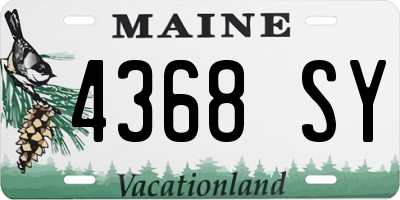 ME license plate 4368SY
