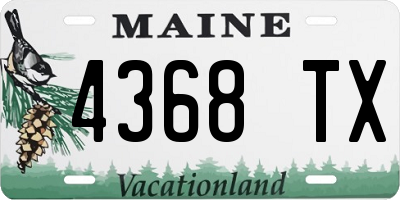 ME license plate 4368TX