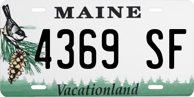 ME license plate 4369SF