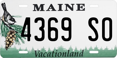 ME license plate 4369SO