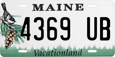 ME license plate 4369UB