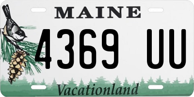 ME license plate 4369UU