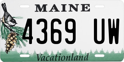 ME license plate 4369UW