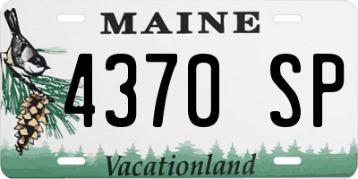 ME license plate 4370SP